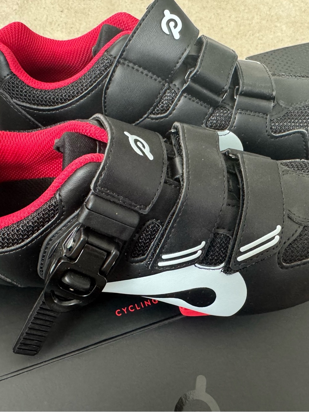 Peloton Black and Red Cycling Sneakers
